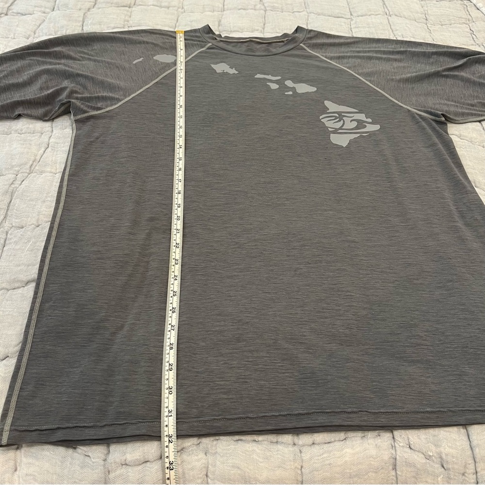 Honolua Mens Long Sleeve Rashguard Surf Shirt 3XL Gray Hawaii UPF 30+ Loose Fit - Picture 7 of 7